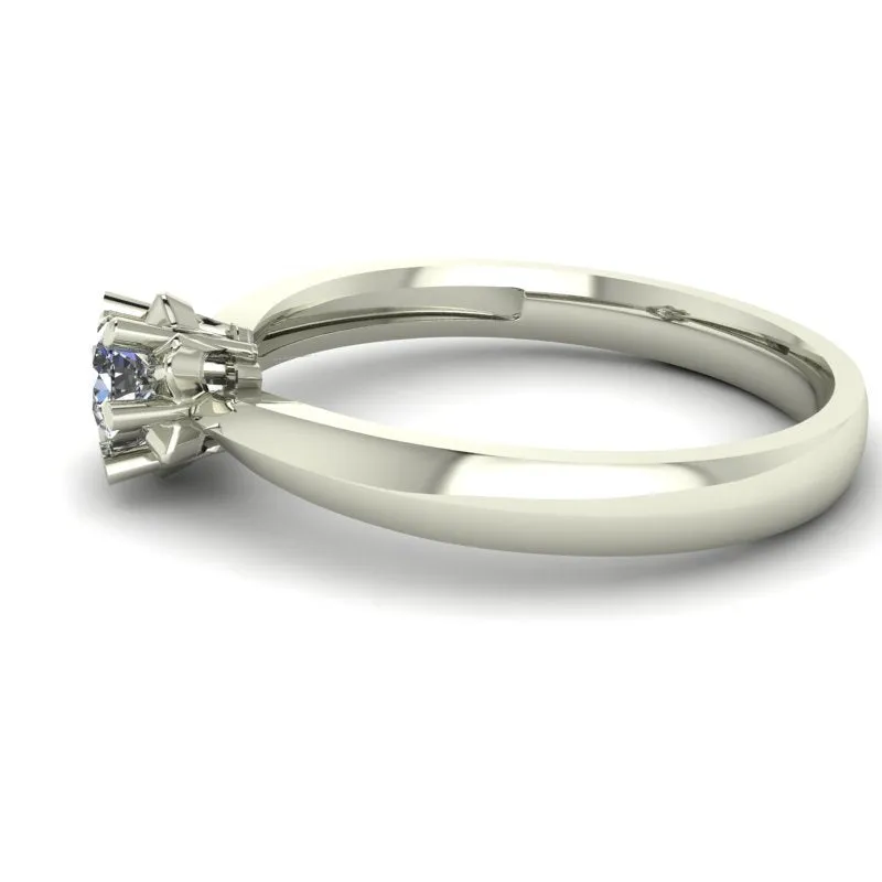 0.16ct Brilliant Cut Diamond Solitaire Gold Engagement Ring - 01US21