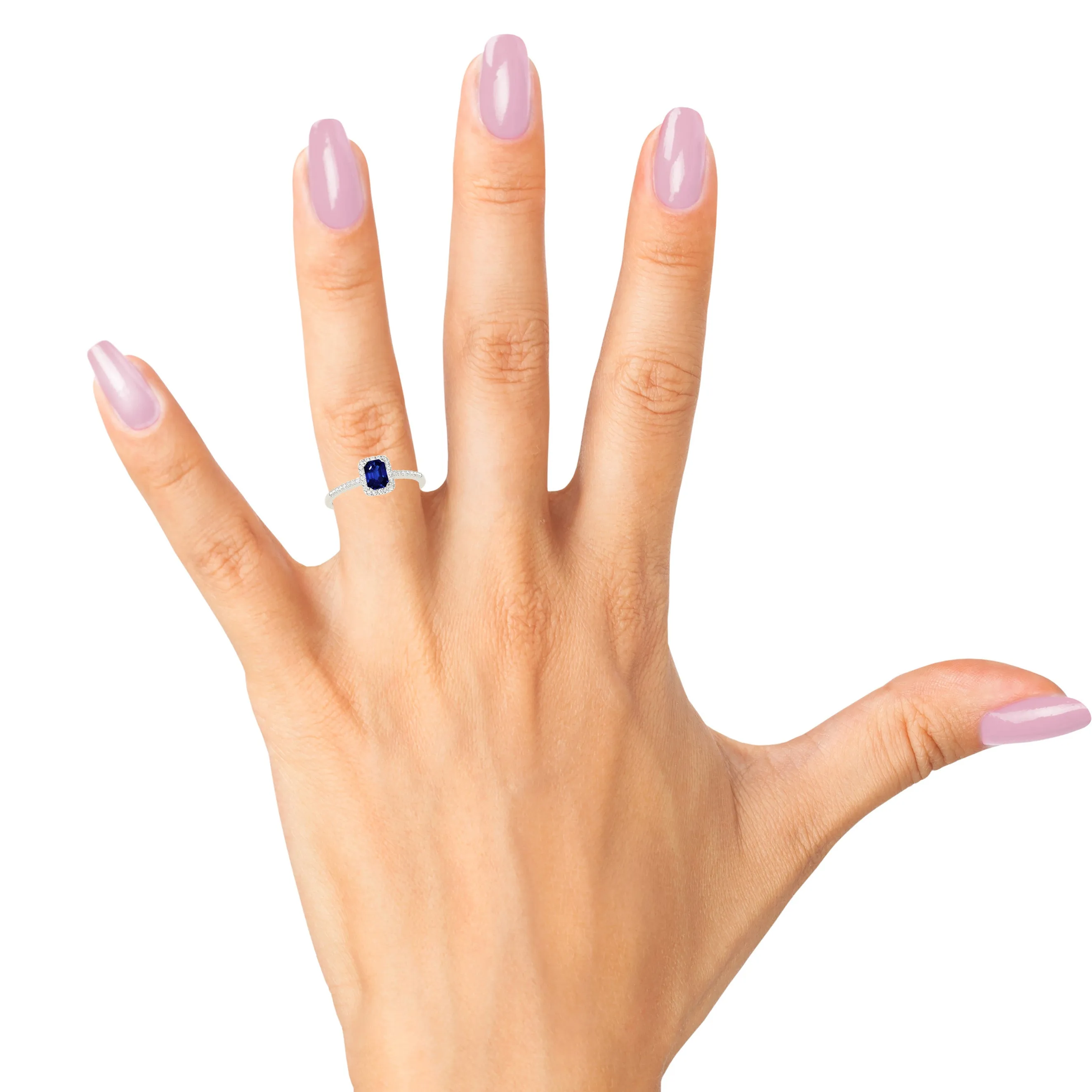 0.70 ct. Natural Blue Sapphire Ring With Halo Style