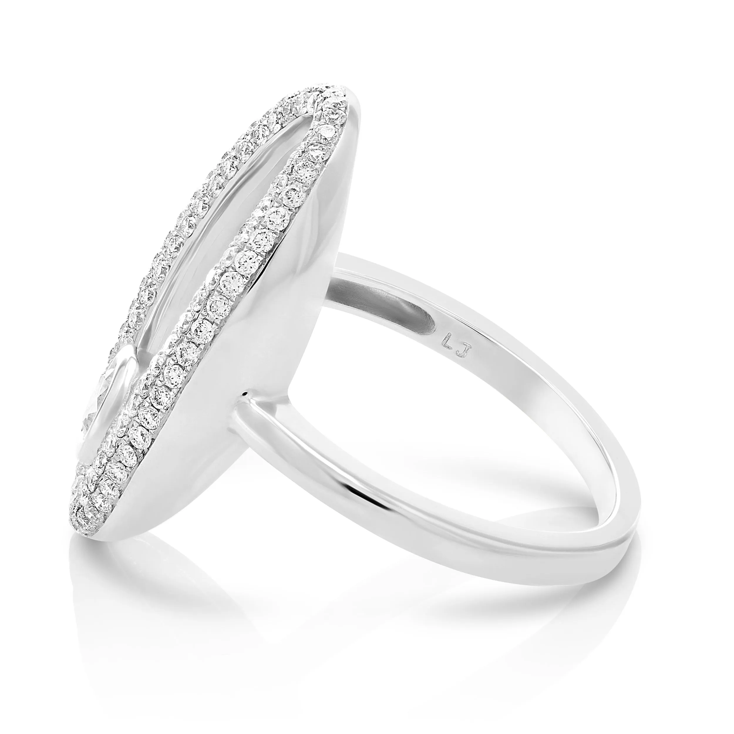 0.90 cttw Oval Diamond Engagement Rings in 18K White Gold