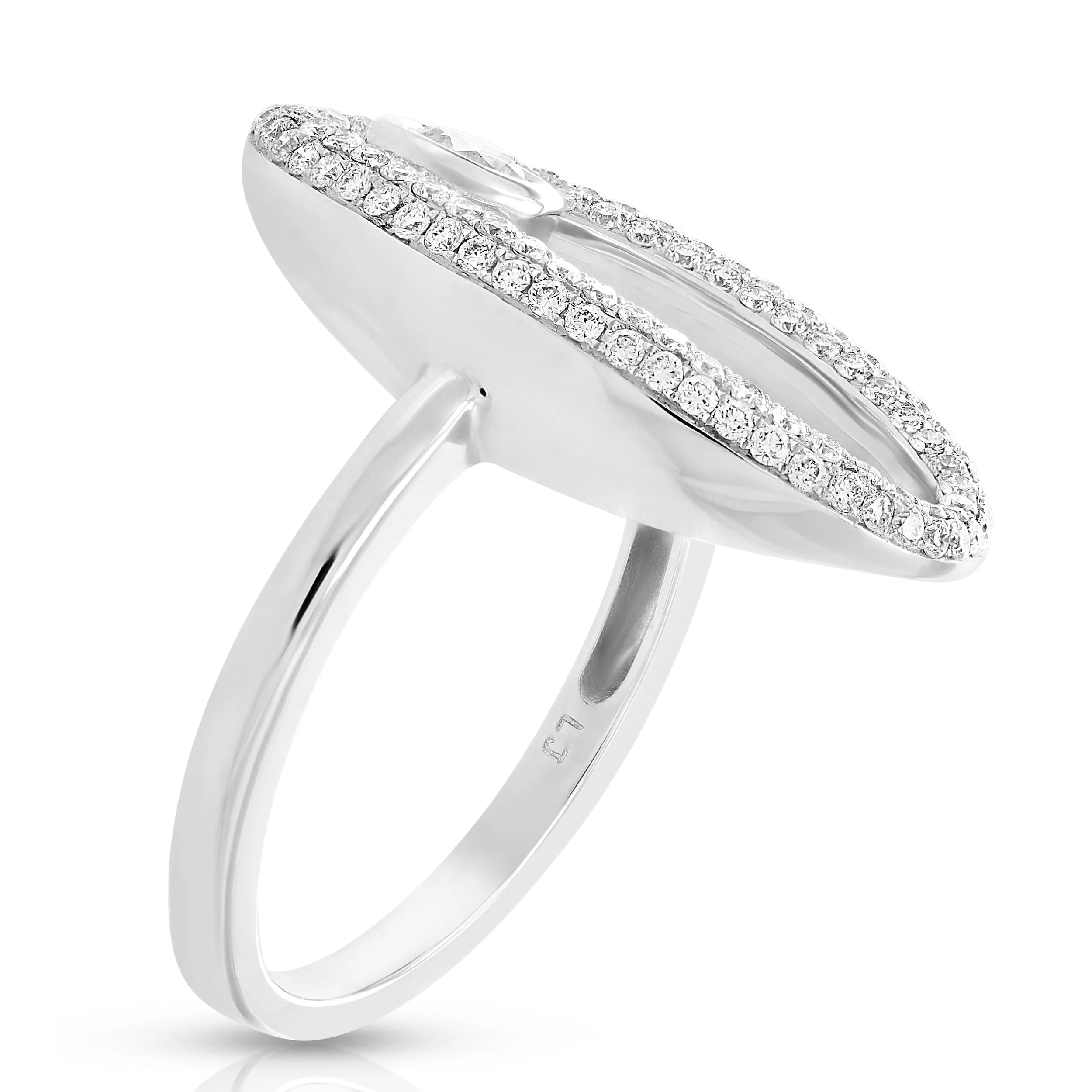 0.90 cttw Oval Diamond Engagement Rings in 18K White Gold