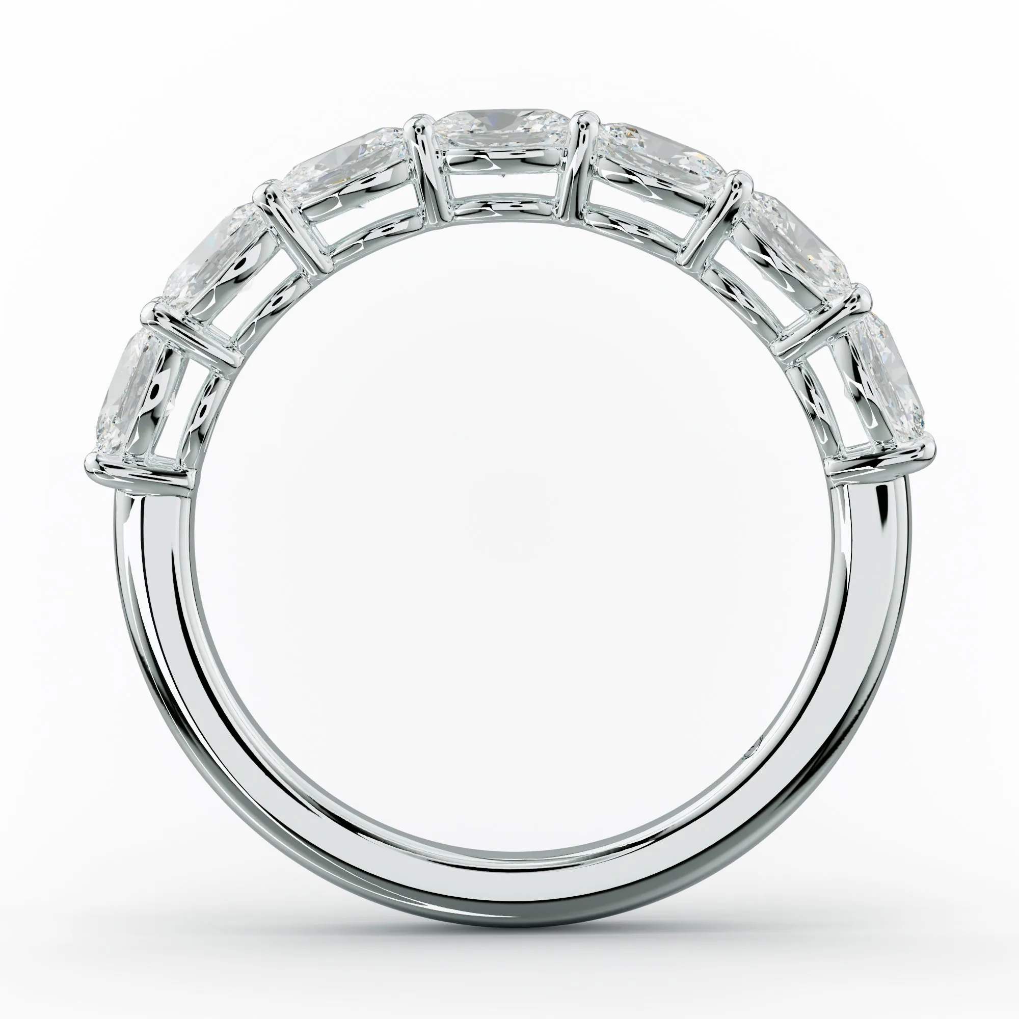 1.0 Carat East West Oval Cut Diamond Half Eternity Band