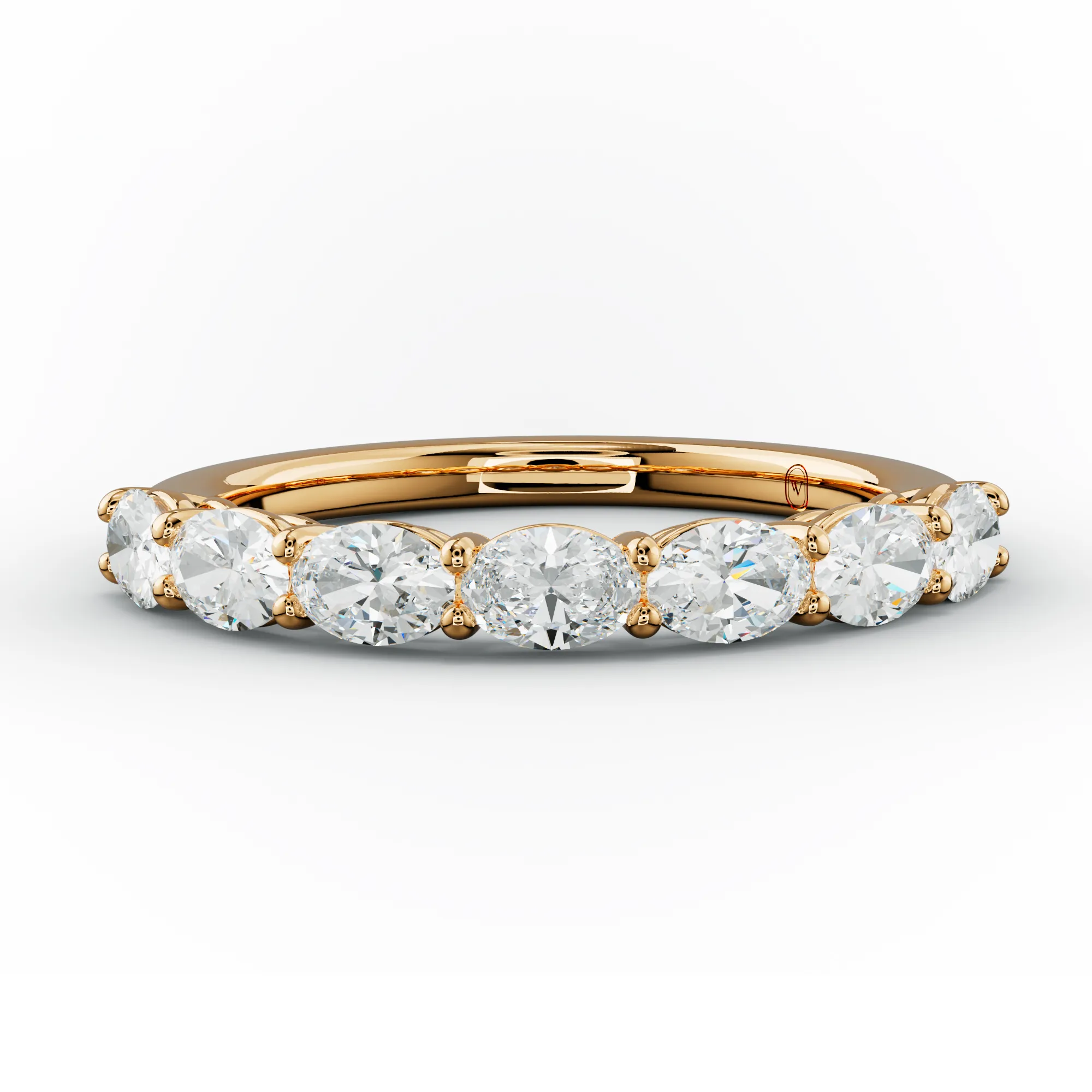 1.0 Carat East West Oval Cut Diamond Half Eternity Band