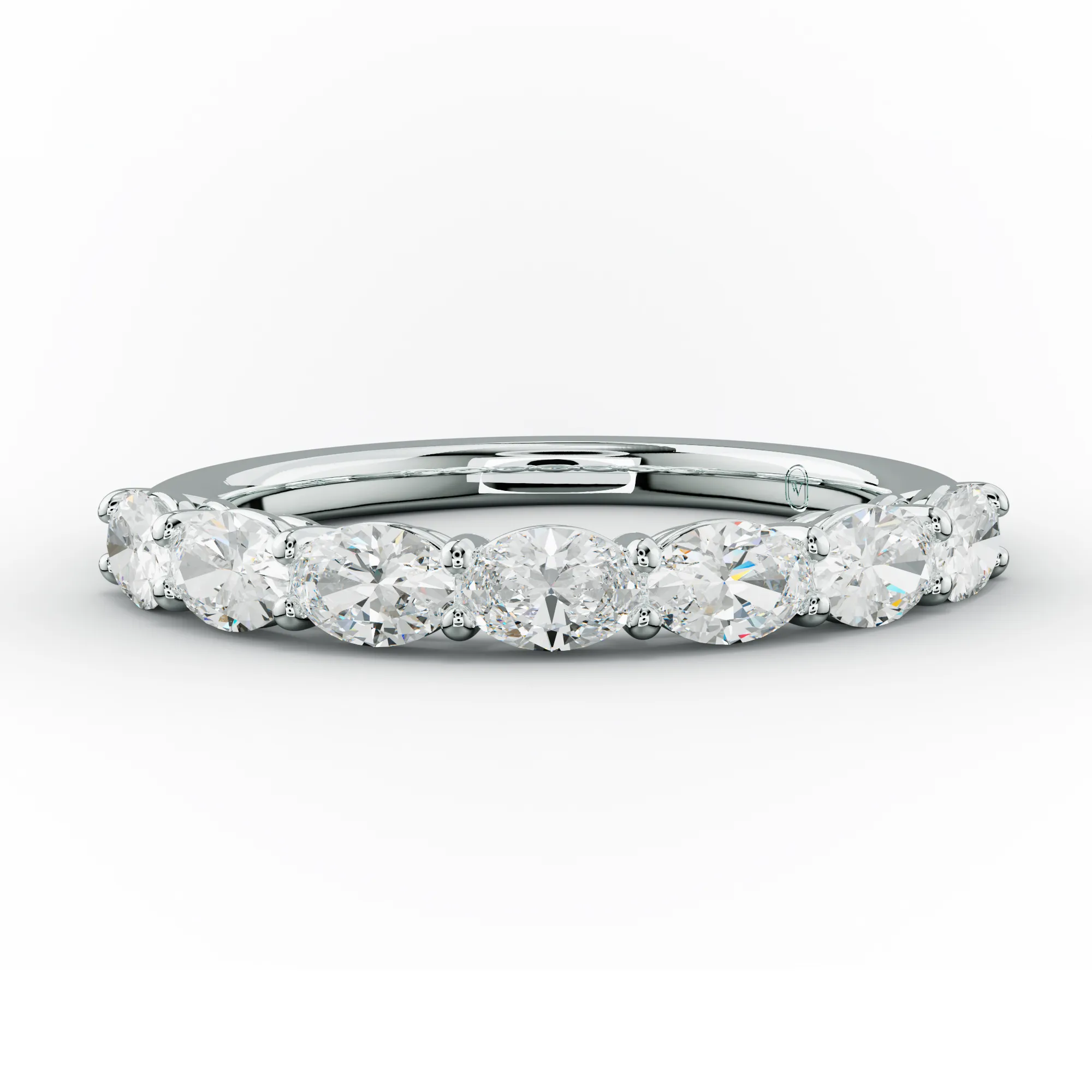 1.0 Carat East West Oval Cut Diamond Half Eternity Band