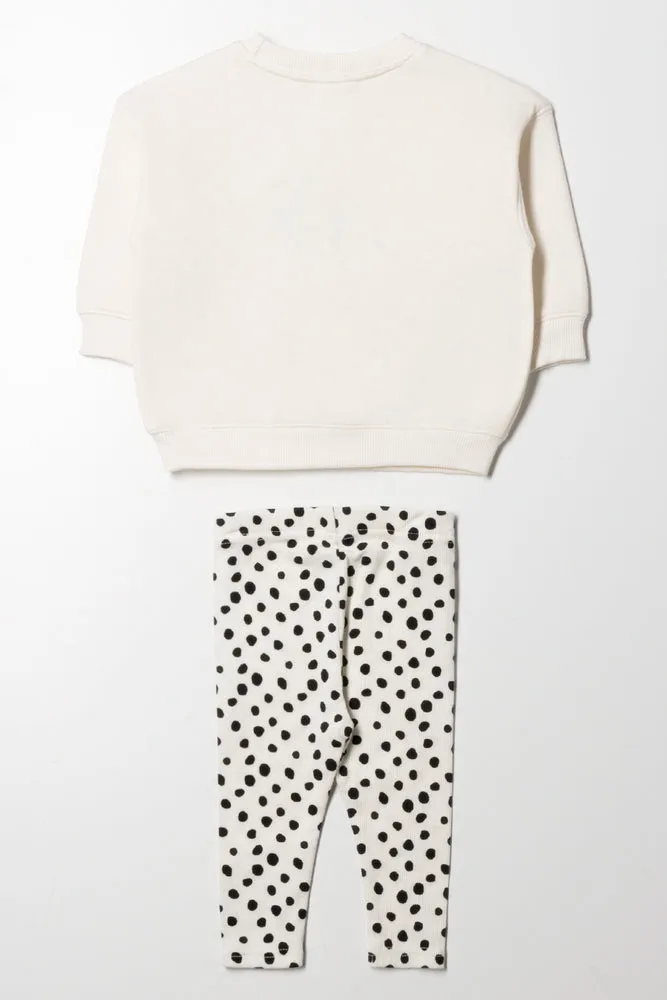 101 Dalmatians Crew Neck and Leggings Set Cream & Black