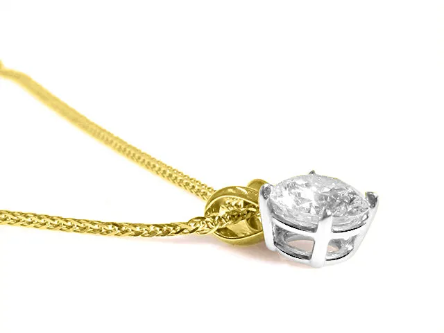 1.05ctw Solitaire Round Diamond Pendant
