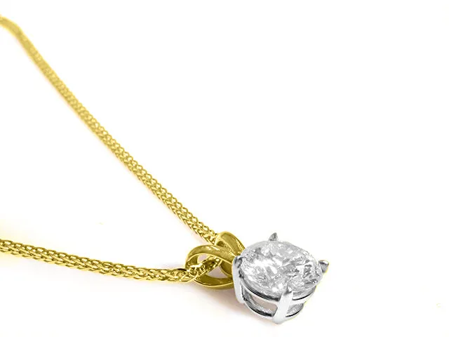 1.05ctw Solitaire Round Diamond Pendant