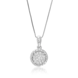 1/10 cttw Lab Grown Diamond Cluster Pendant in Silver