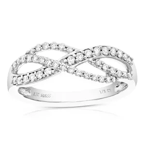 1/3 cttw Lab Grown Diamond Entangled Wedding Band in Silver