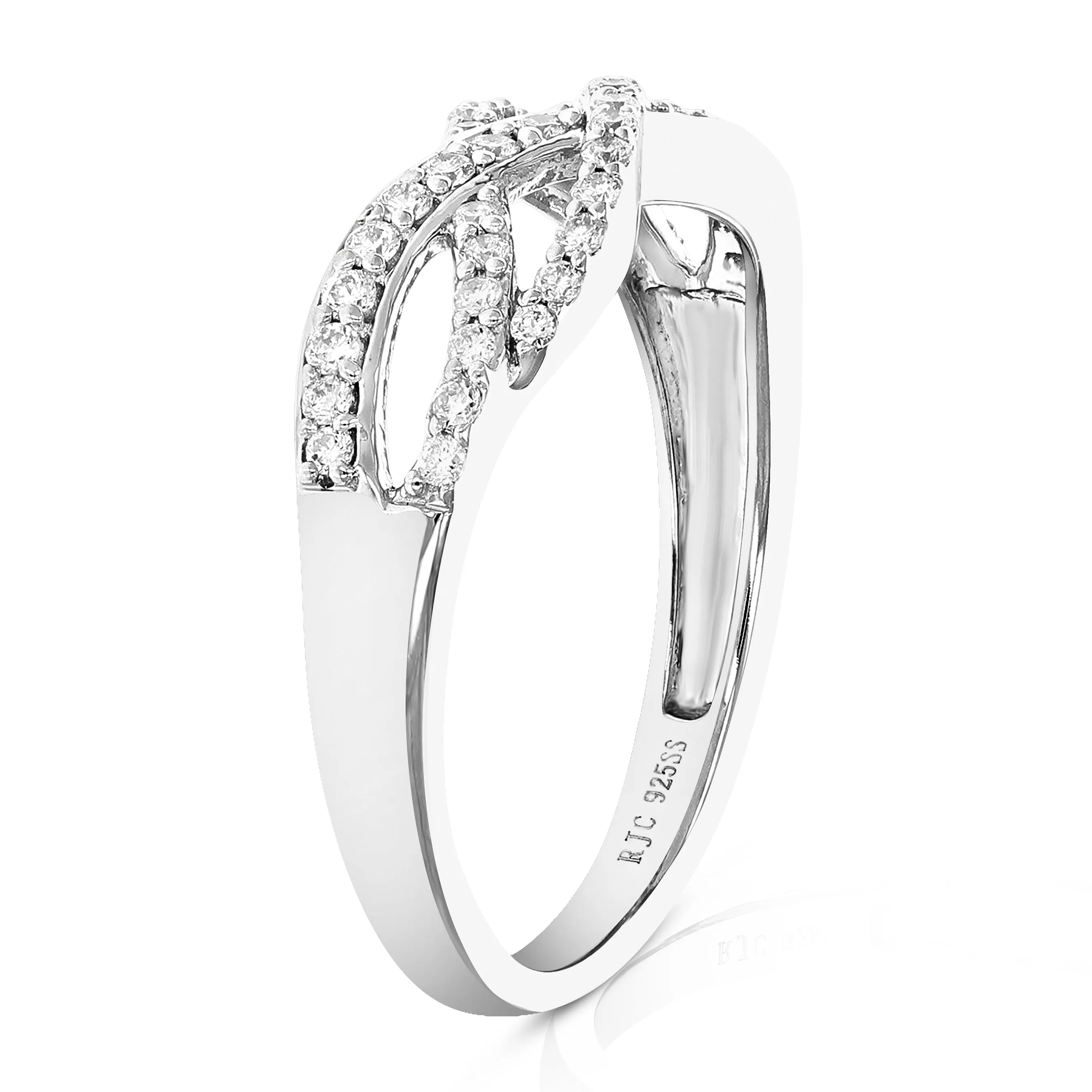 1/3 cttw Lab Grown Diamond Entangled Wedding Band in Silver