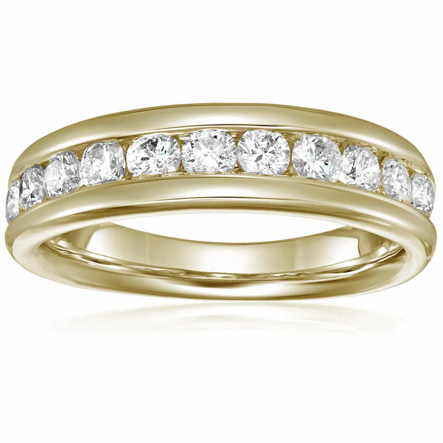 1/4 cttw to 1 cttw Diamond Channel Wedding Band in 14k Gold