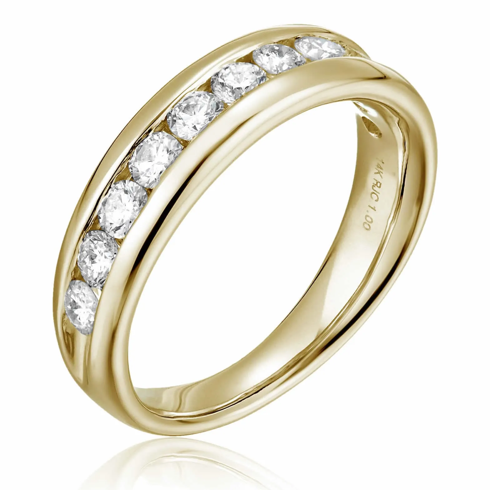 1/4 cttw to 1 cttw Diamond Channel Wedding Band in 14k Gold