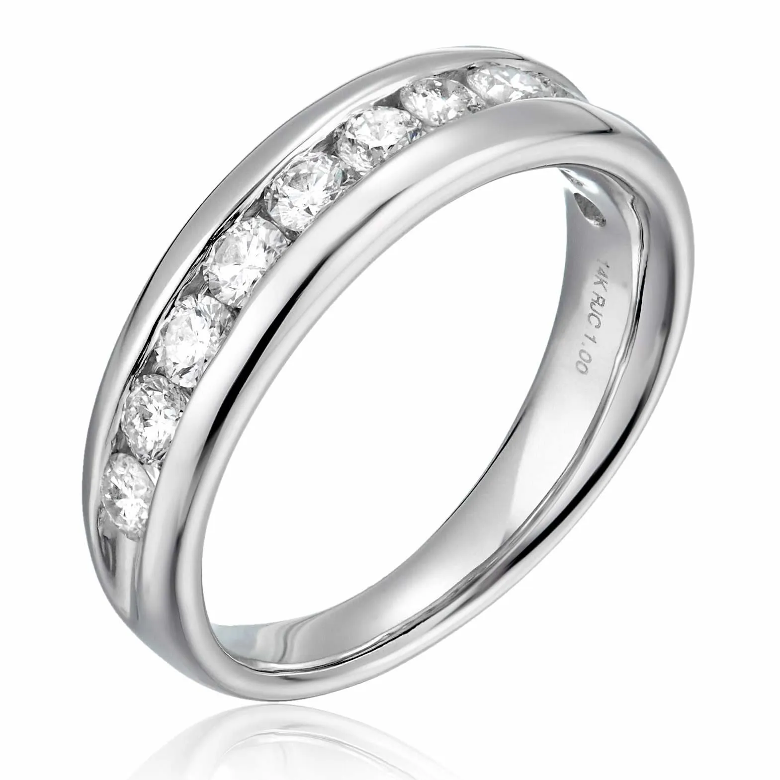 1/4 cttw to 1 cttw Diamond Channel Wedding Band in 14k Gold