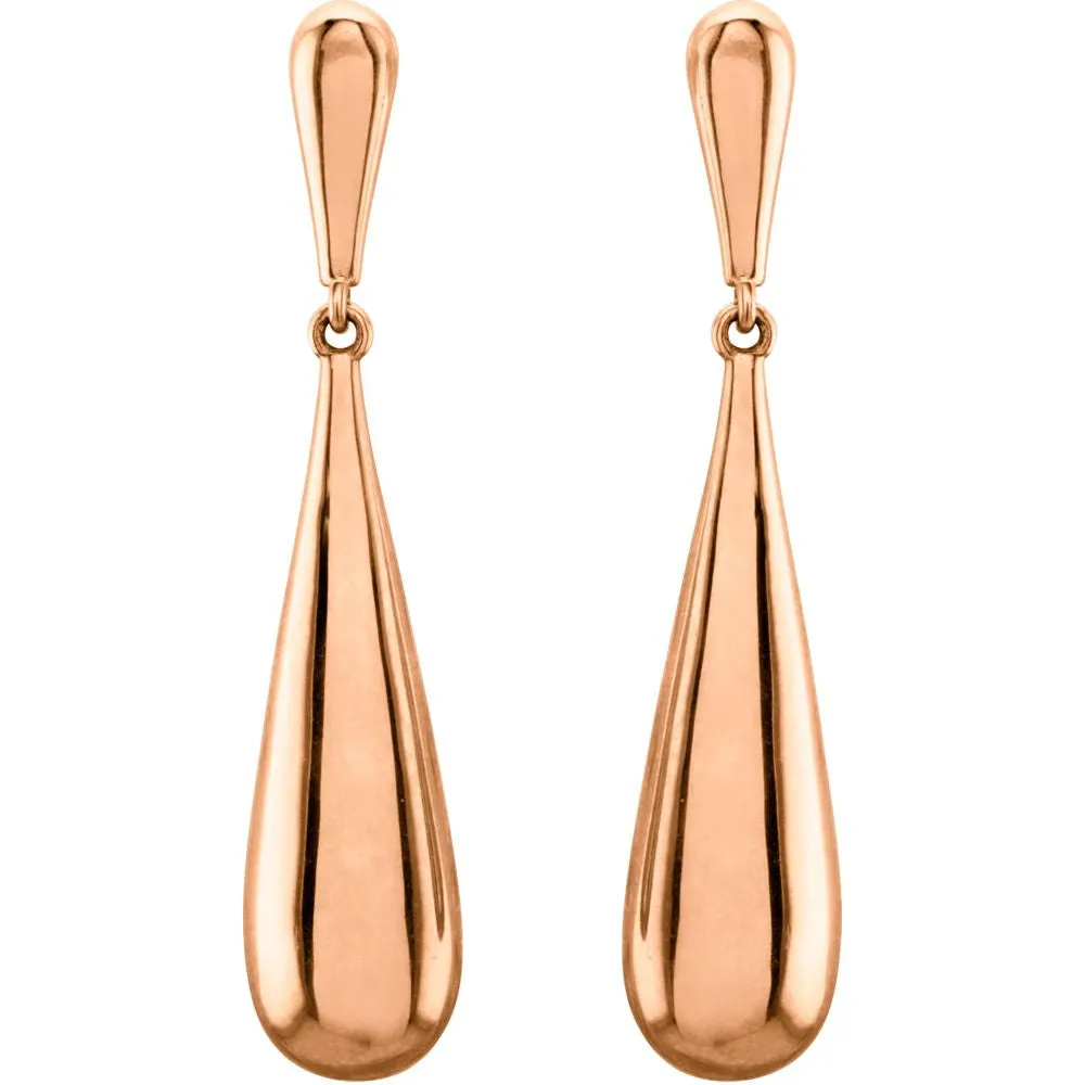 14k Rose Gold Pierced Style Earrings