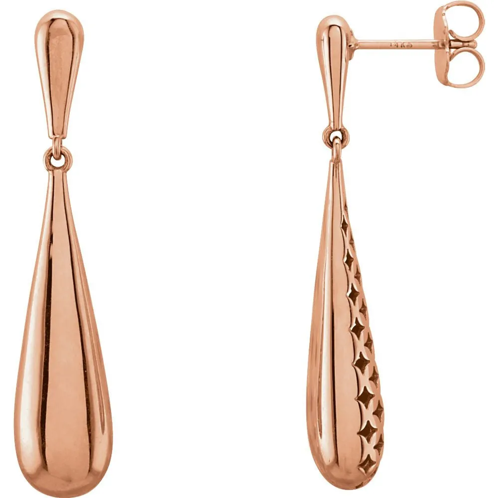 14k Rose Gold Pierced Style Earrings