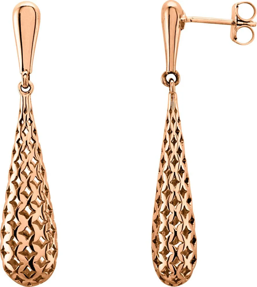 14k Rose Gold Pierced Style Earrings