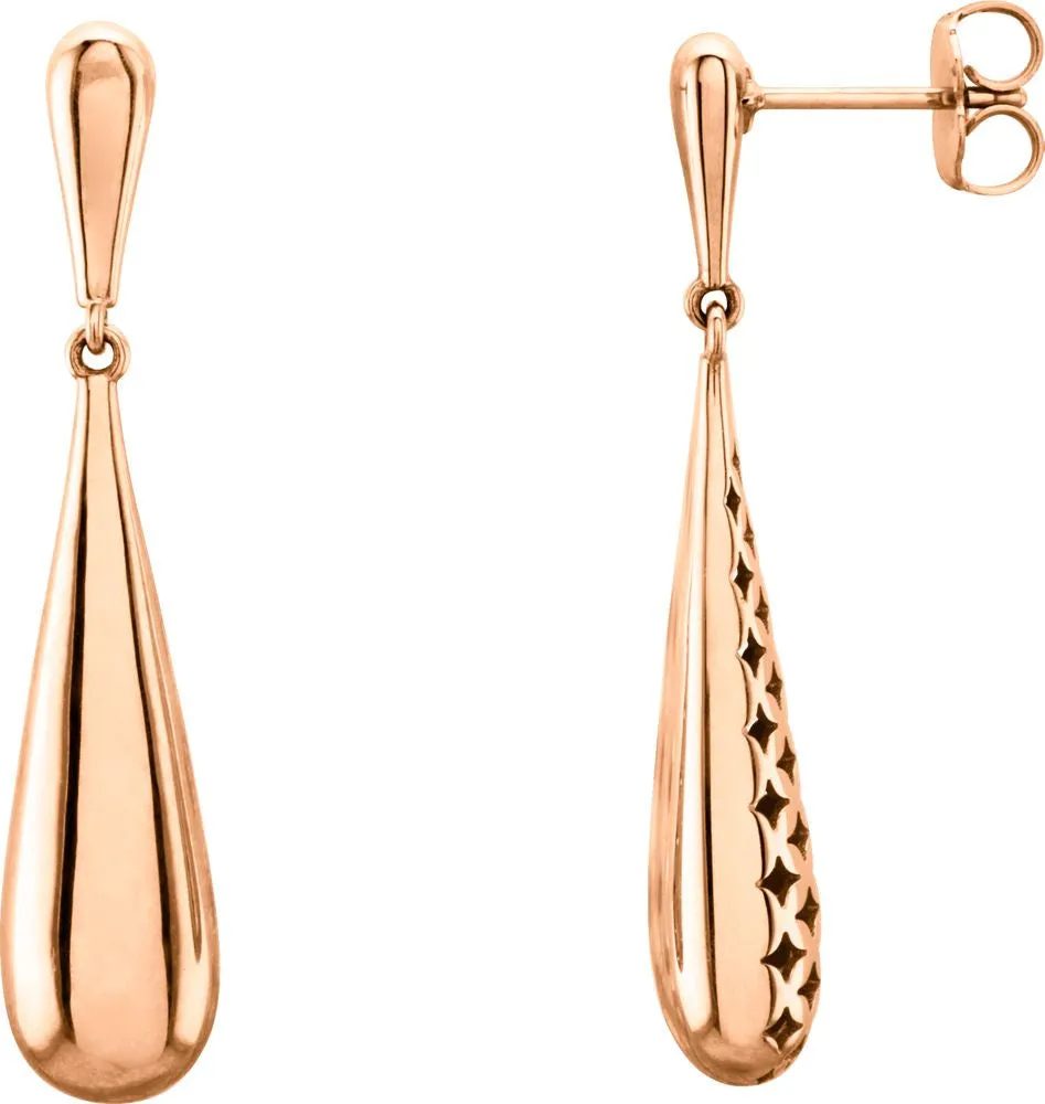 14k Rose Gold Pierced Style Earrings