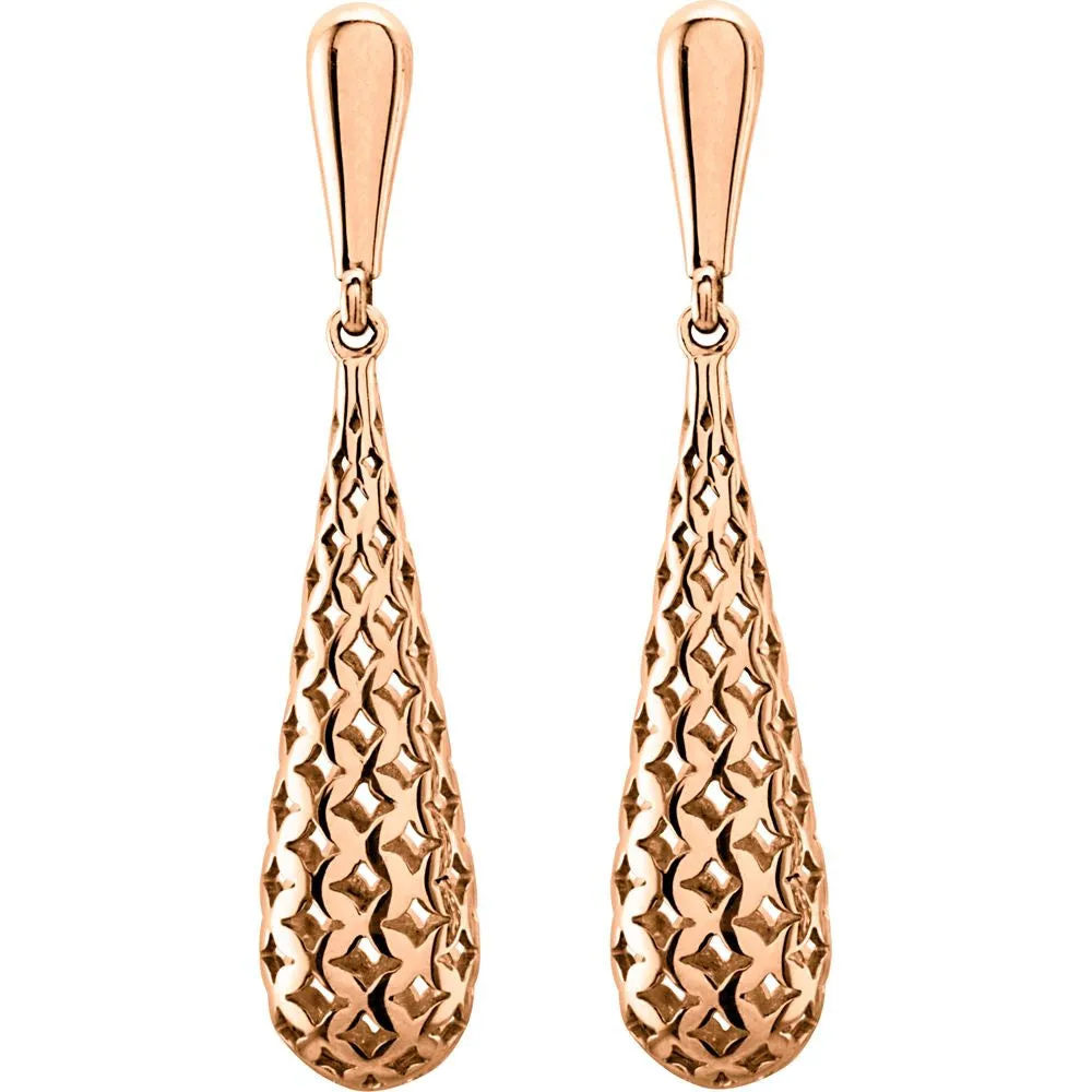 14k Rose Gold Pierced Style Earrings