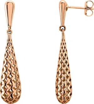 14k Rose Gold Pierced Style Earrings