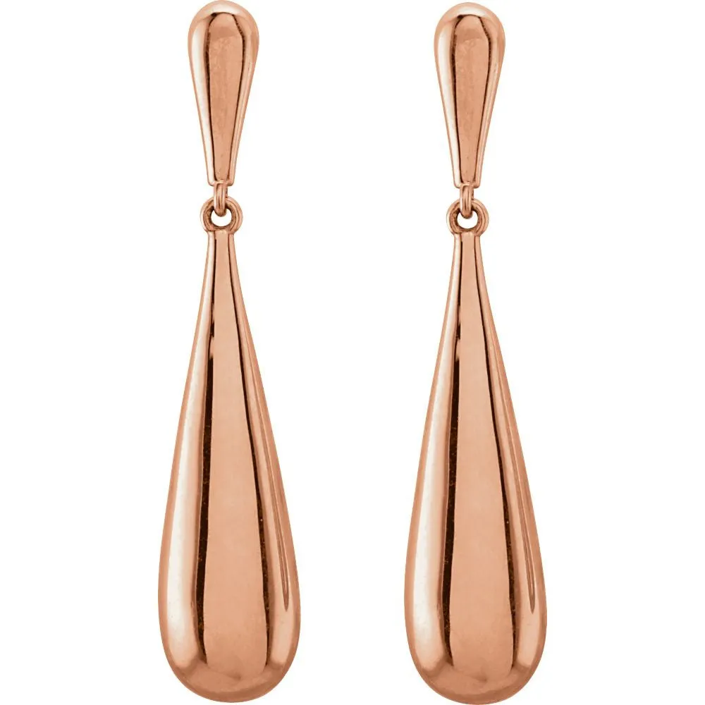 14k Rose Gold Pierced Style Earrings