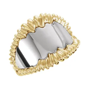 14k White Gold Fashion Ring , Size 6