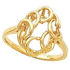 14k White Gold Fashion Ring , Size 6