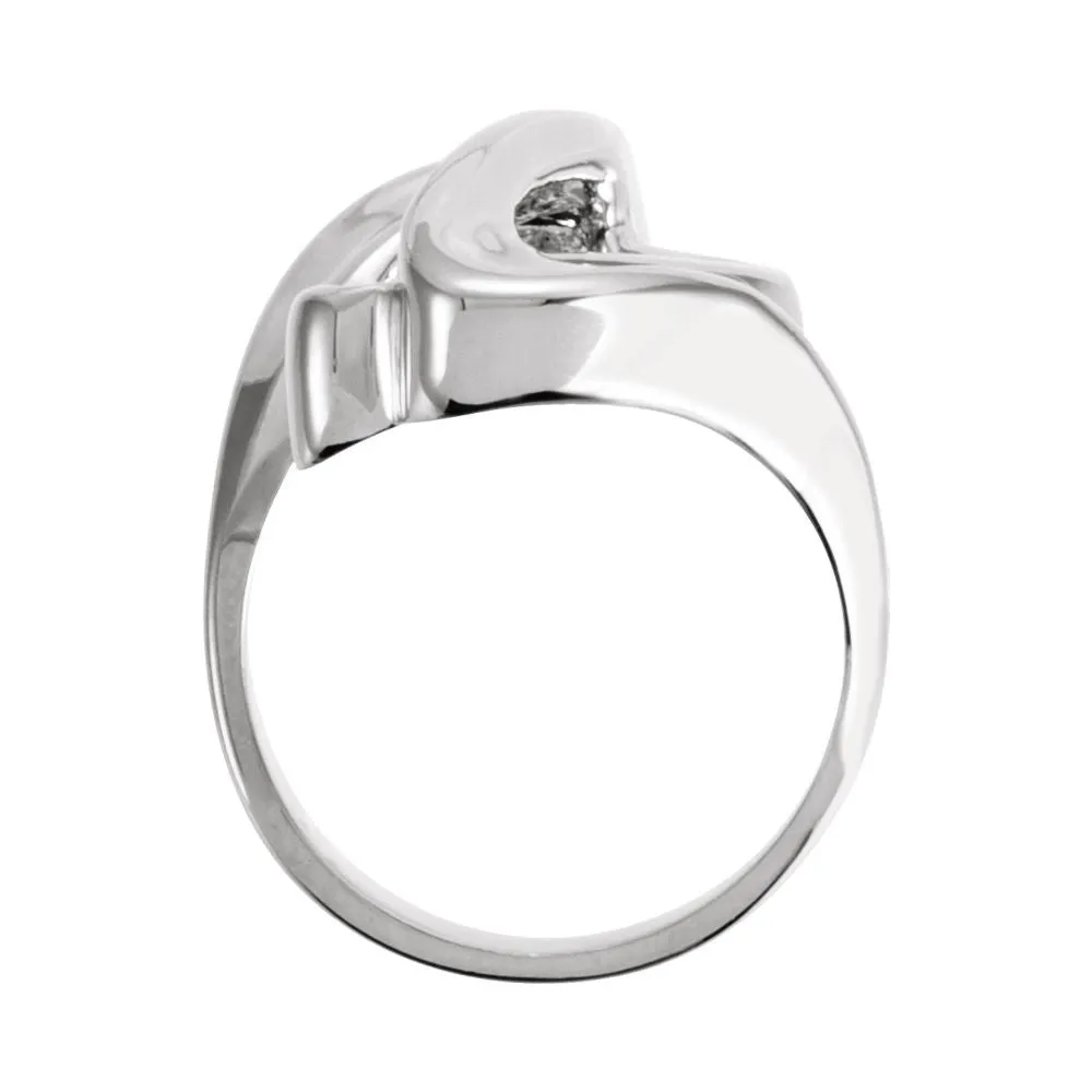 14k White Gold Fashion Ring, Size 6