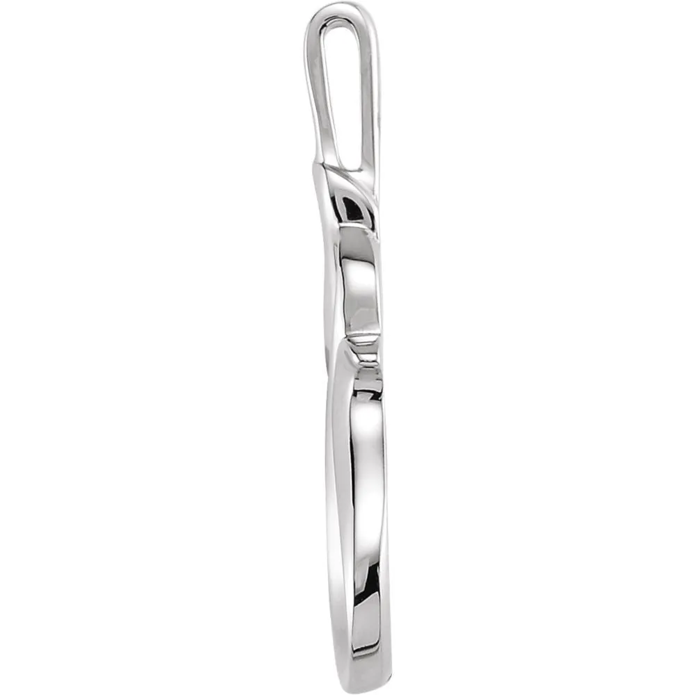 14k White Gold Freeform Pendant