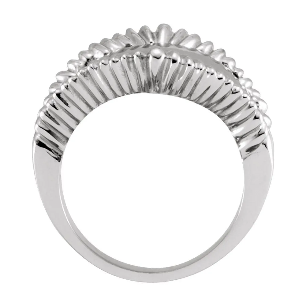 14k White Gold Freeform Remount Ring, Size 6
