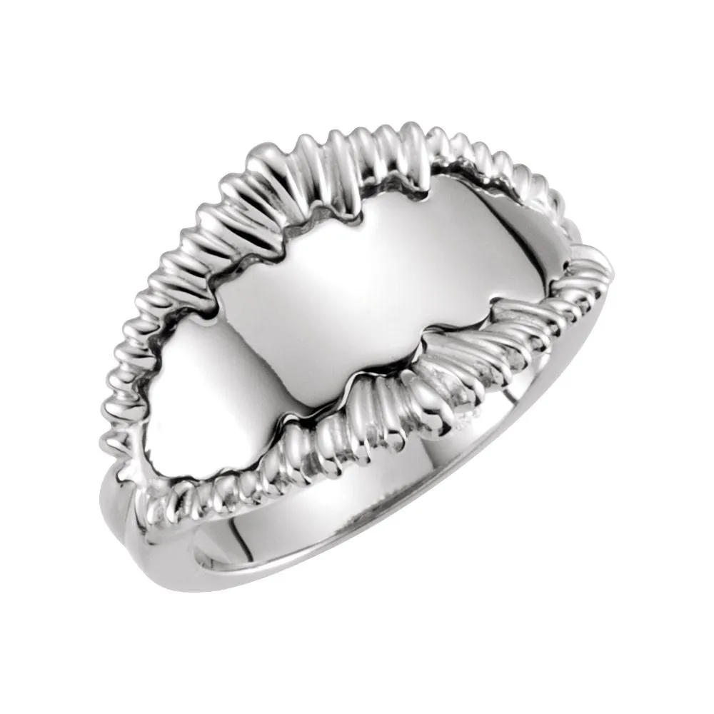 14k White Gold Freeform Remount Ring, Size 6
