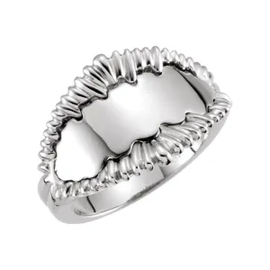 14k White Gold Freeform Remount Ring, Size 6