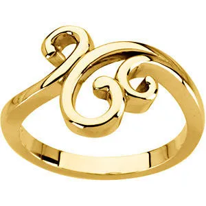 14k Yellow Gold Fashion Ring, Size 7