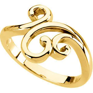 14k Yellow Gold Fashion Ring, Size 7