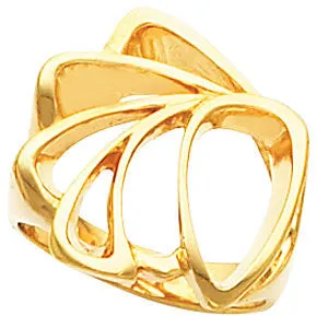 14k Yellow Gold Freeform Ring, Size 6