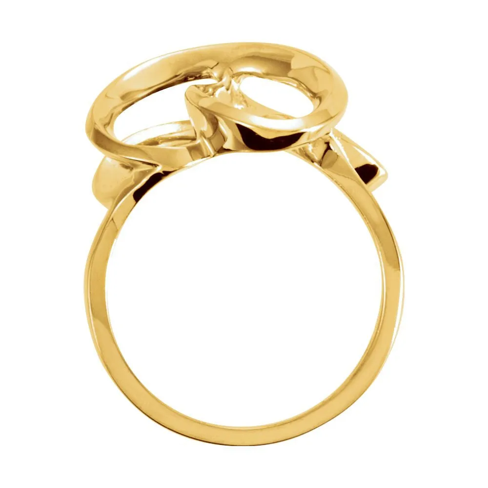 14k Yellow Gold Freeform Ring, Size 6