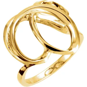 14k Yellow Gold Freeform Ring, Size 6