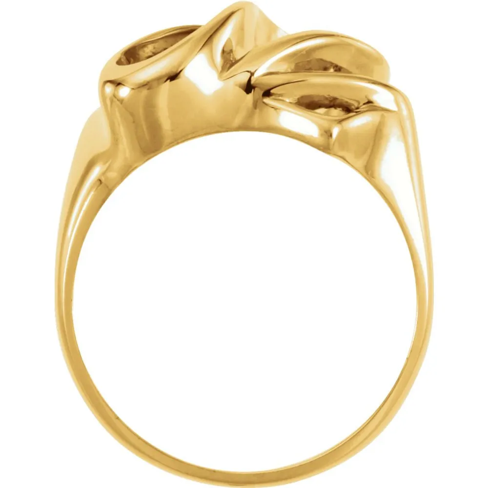 14k Yellow Gold Freeform Ring, Size 6
