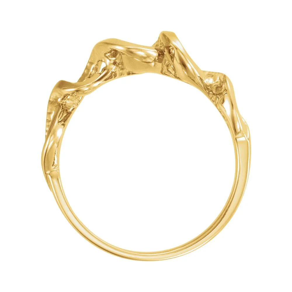 14k Yellow Gold Freeform Ring, Size 6