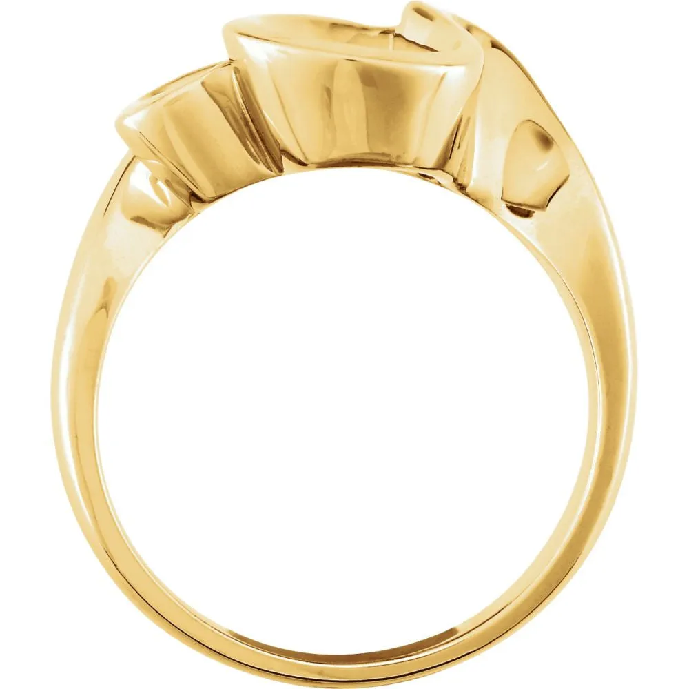 14k Yellow Gold Freeform Ring, Size 6