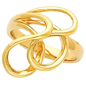 14k Yellow Gold Freeform Ring, Size 6