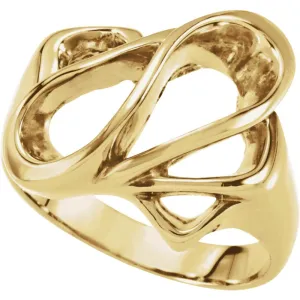 14k Yellow Gold Freeform Ring, Size 6