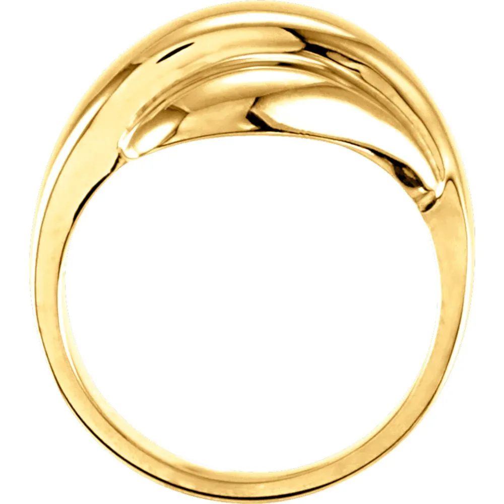 14k Yellow Gold Metal Fashion Ring, Size 7