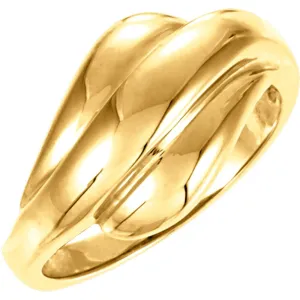 14k Yellow Gold Metal Fashion Ring, Size 7