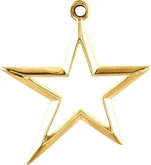 14k Yellow Gold Metal Fashion Star Pendant Dangle