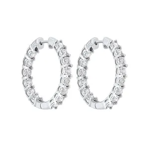 14KT White Gold & Diamond Classic Book Tru Reflection Fashion Earrings  - 1 ctw