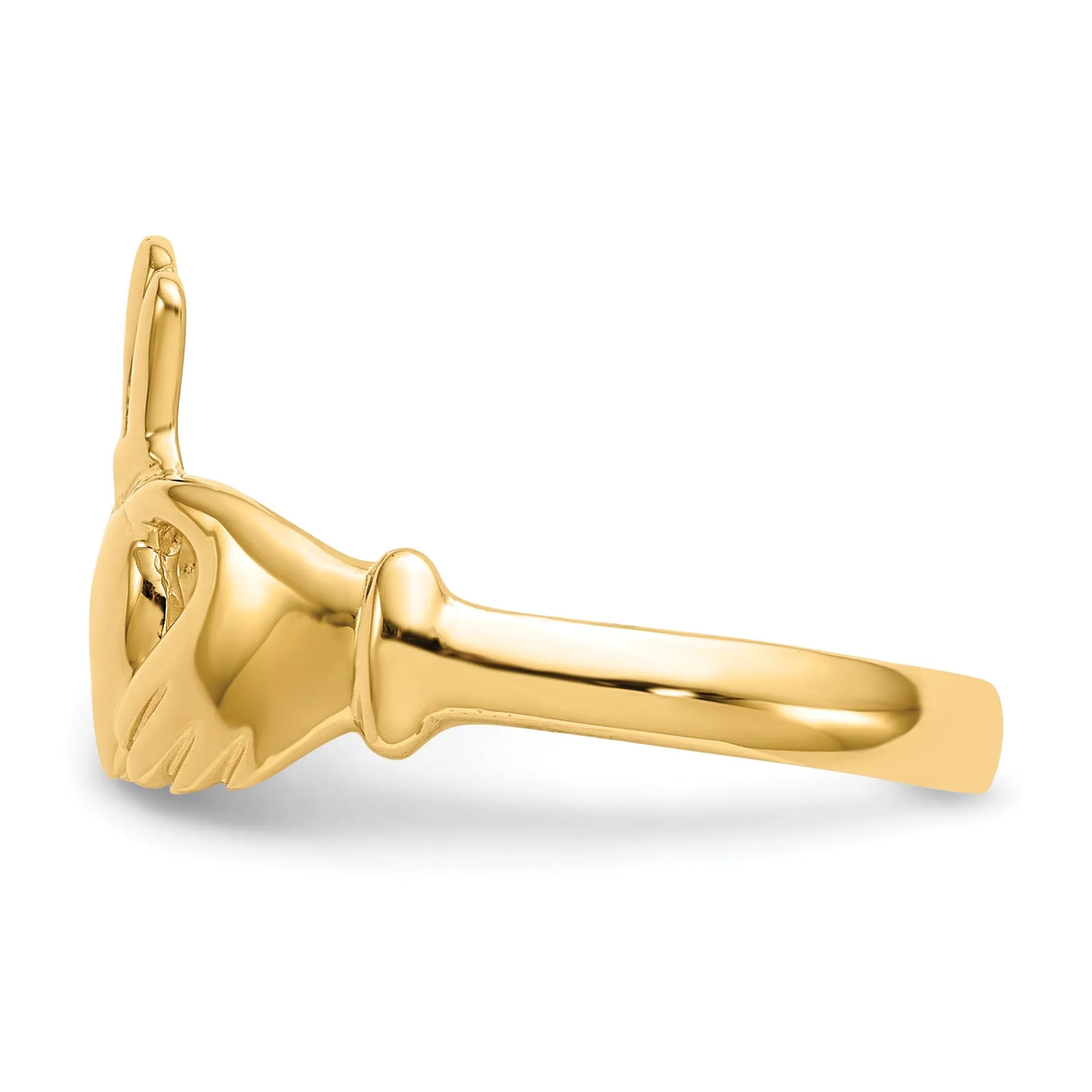 14kt yellow gold ladies claddagh ring
