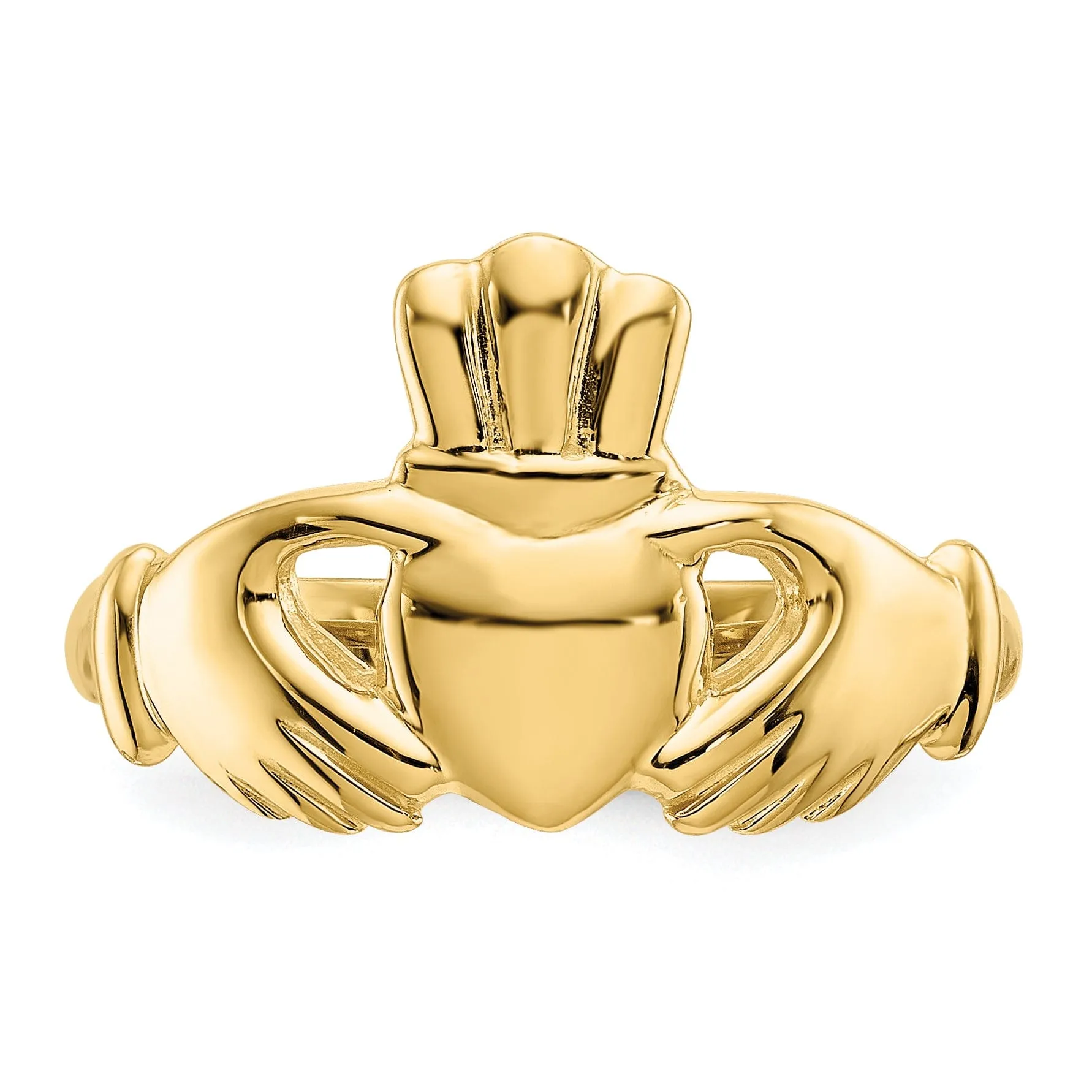 14kt yellow gold ladies claddagh ring