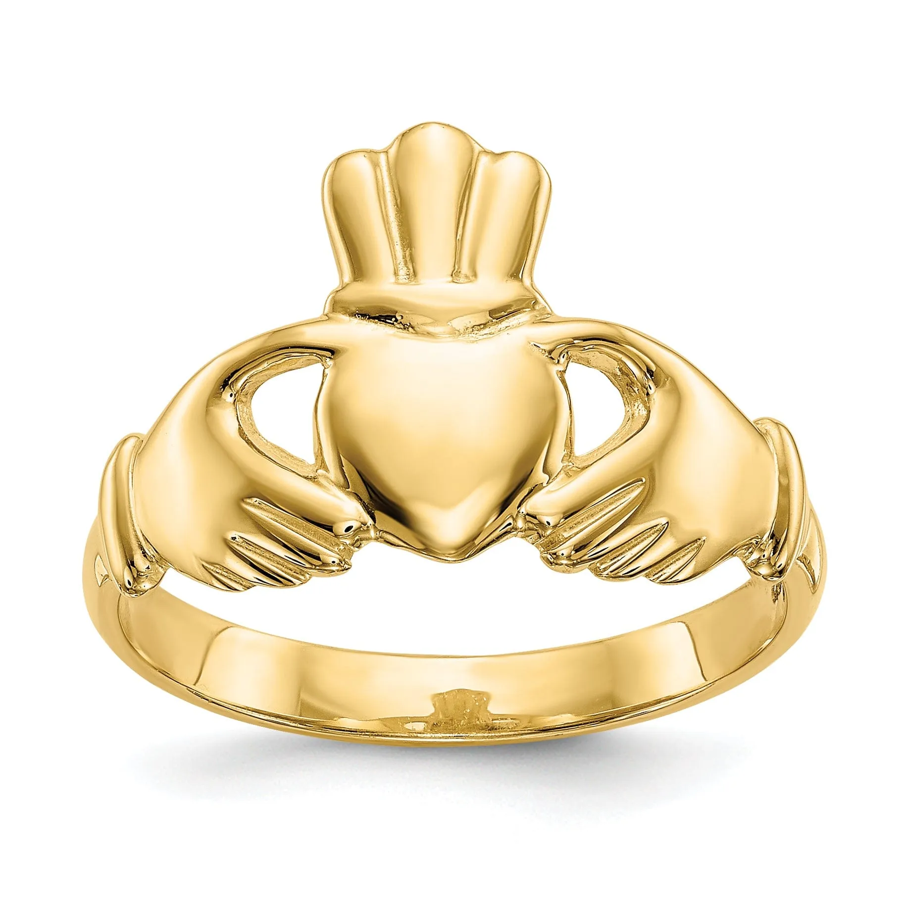 14kt yellow gold ladies claddagh ring