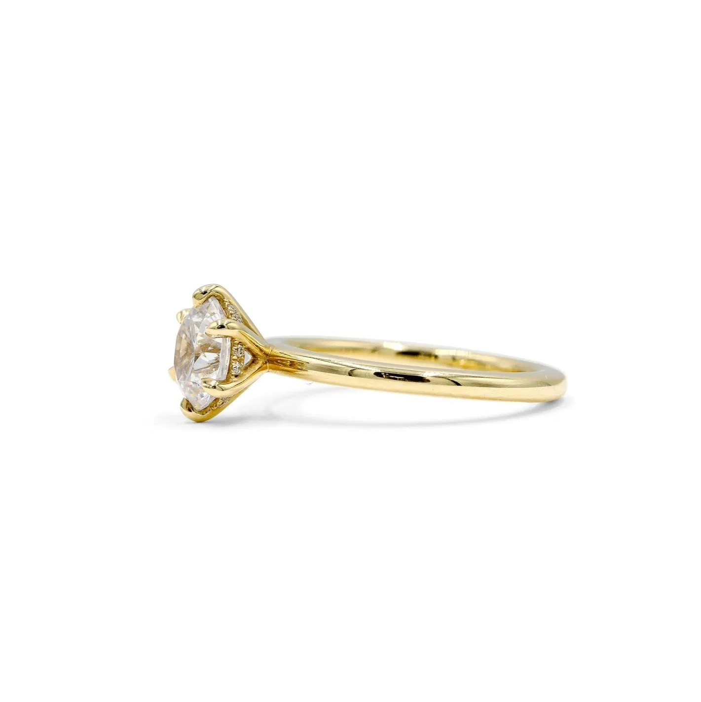 14ky 6-Prong Hidden Halo Solitaire