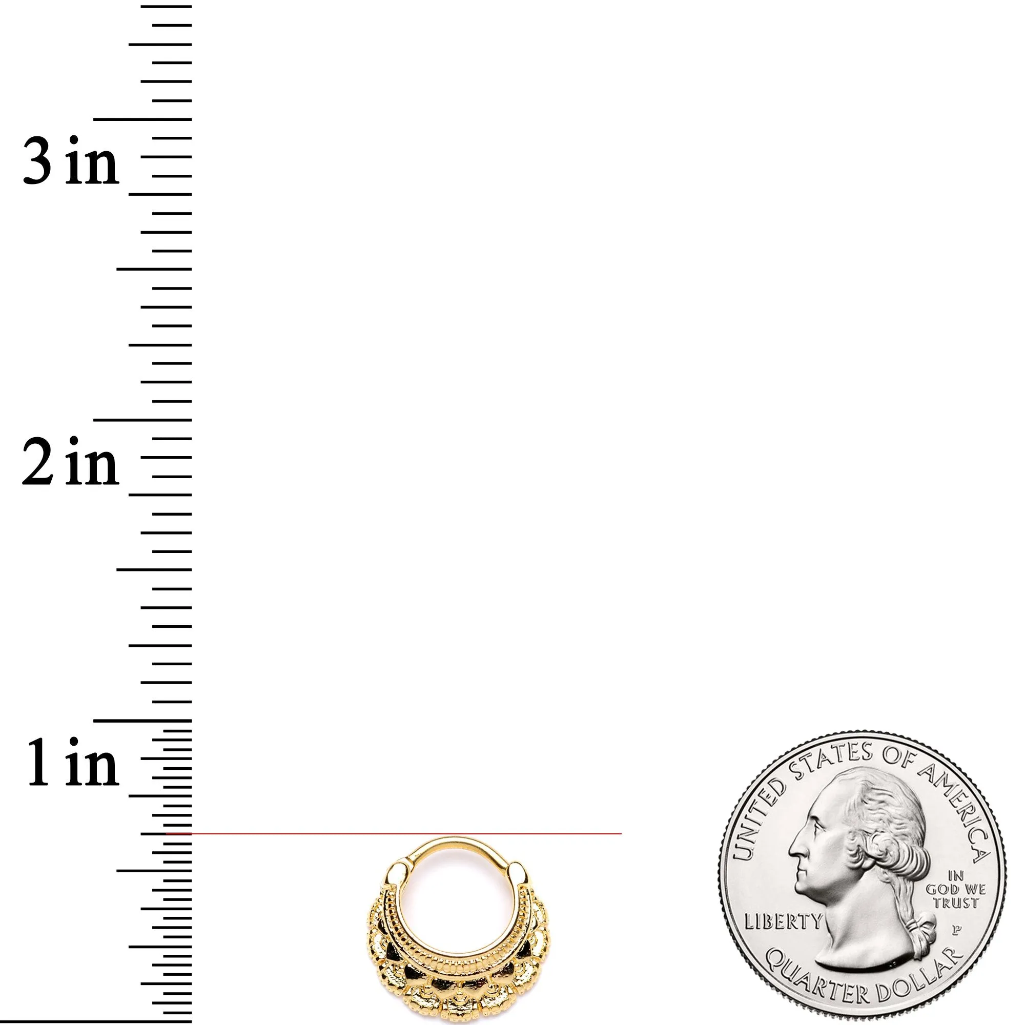 16 Gauge 3/8 Gold Tone Always Elegant Septum Clicker
