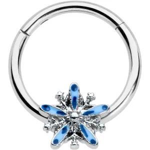 16 Gauge 3/8 Snowflake Blues Christmas Hinged Segment Ring